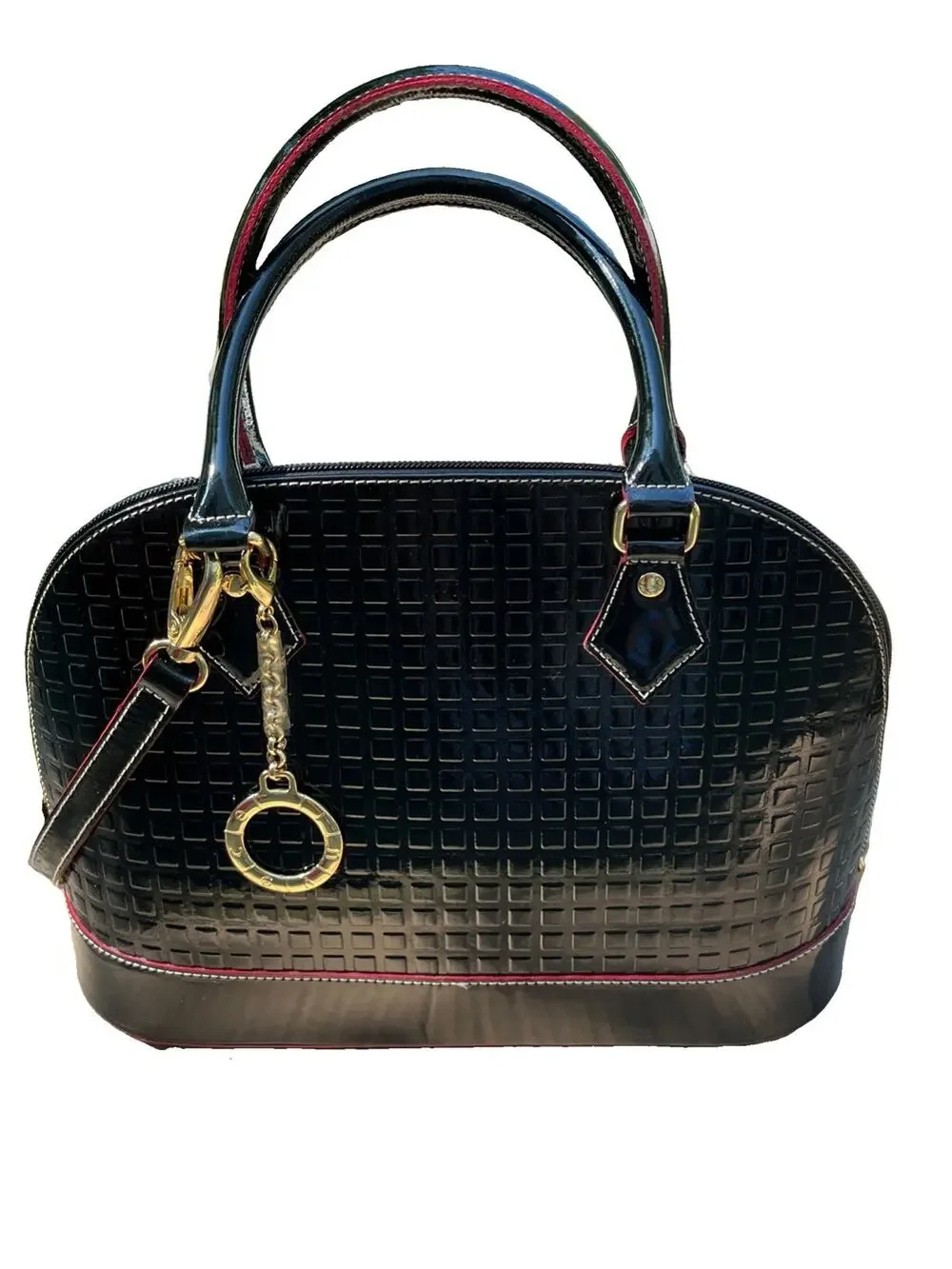 Invece Patent Leather Dome Handbag Made In Italy Luxury Brand Dupe